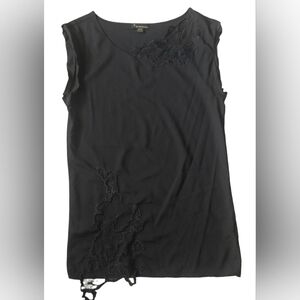 Forever 21 Black Sleeveless Mini Dress with Lace Appliqué